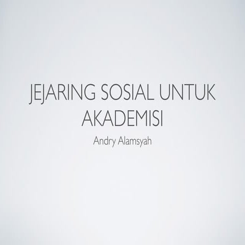 Social network for academics