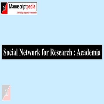 Social Network for Research : Academia.edu