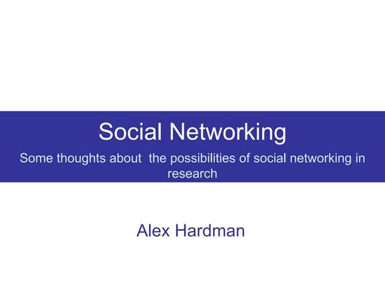 Social Networking in Research