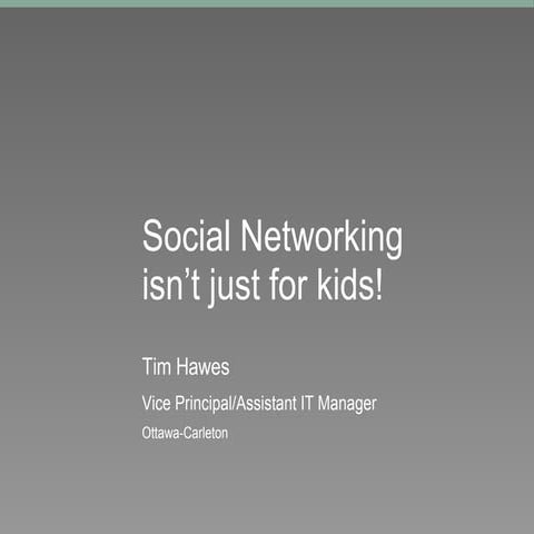 Social networking isn't just for kids!