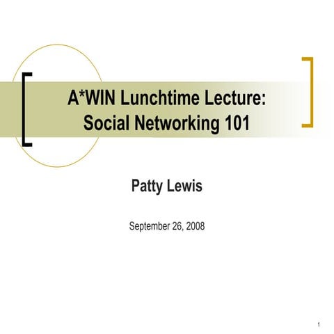 Social Networking 101 - Sept. 2008 Lunch & Learn