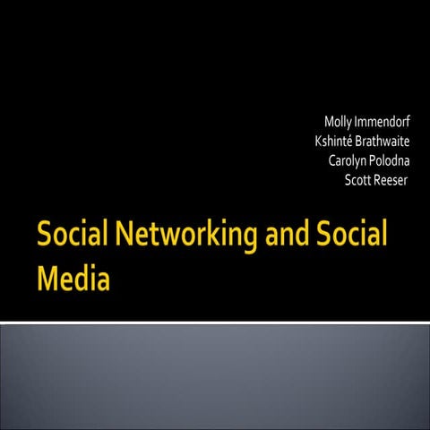 Social Networking And Social Media May 5 2009  Final V1