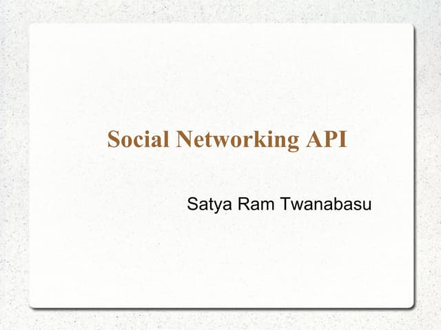 Social networking api for Android Developers