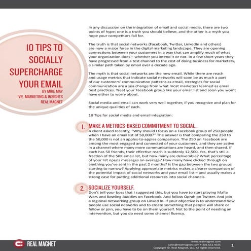 Social networking emailintegration