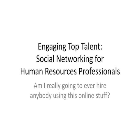 Social networking for human resources professionals wb