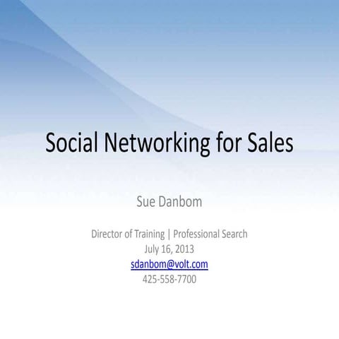 Social networking for sales