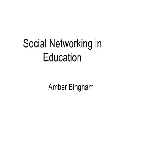 Social Networking In Education