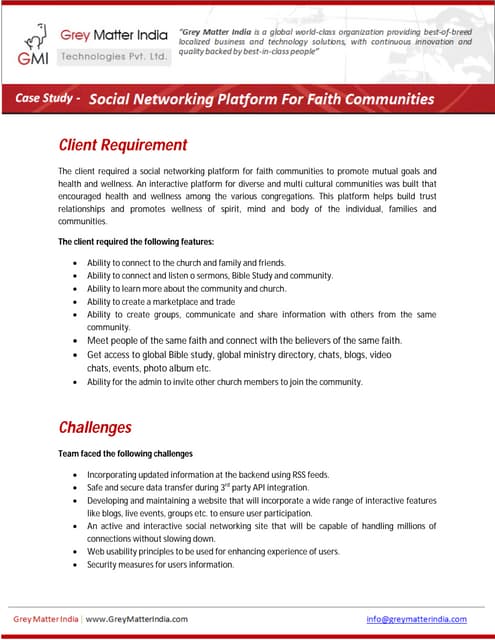 Social Networking Platform For Faith Communities