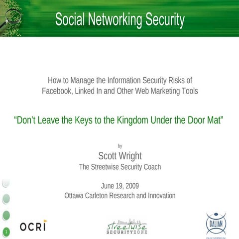 Social Networking Security For OCRI - Scott Wright - Condensed July 9, 2009