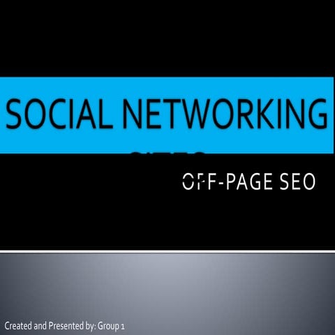 Social networking sites - Off Page SEO