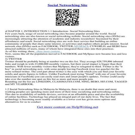 Social Networking Sites Essay