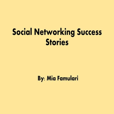 Social networking success stories