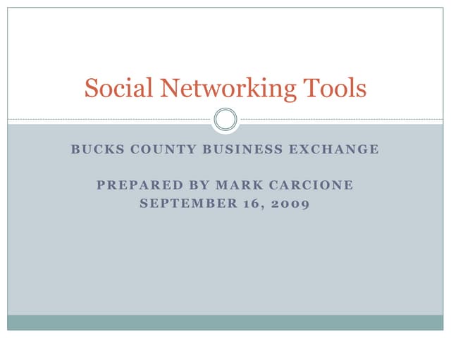 Social Networking Tools