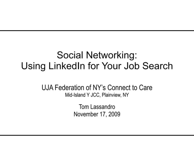 Social Networking Using Linked In For Job Search V9 00 091117