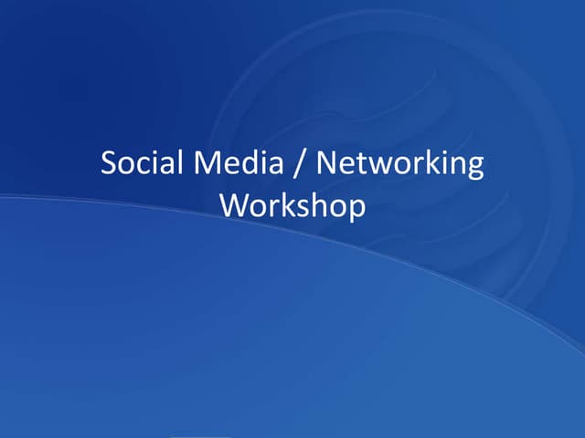 Social networking workshop   faculty