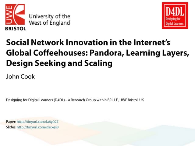 Social network innovation in the internet’s global coffeehouses