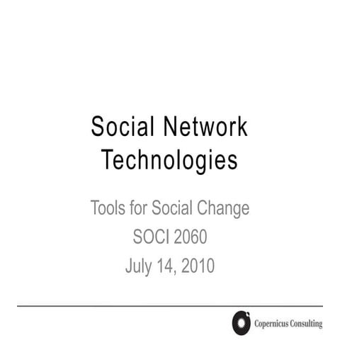 Social networks for social change
