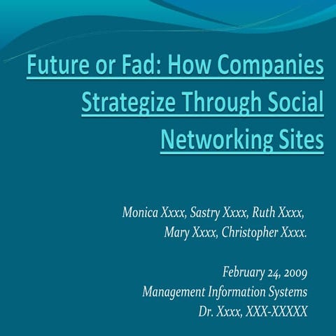 Future or Fad: Social Networks for Business Applications