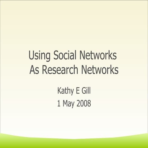 Social Networks & Social Research