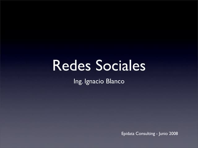 Social Networks @ Epidata 6 24 08