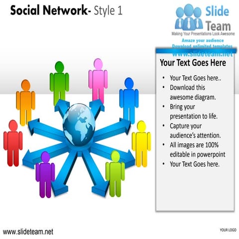Social network style design 1 powerpoint presentation templates.
