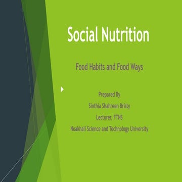 Social Nutrition-