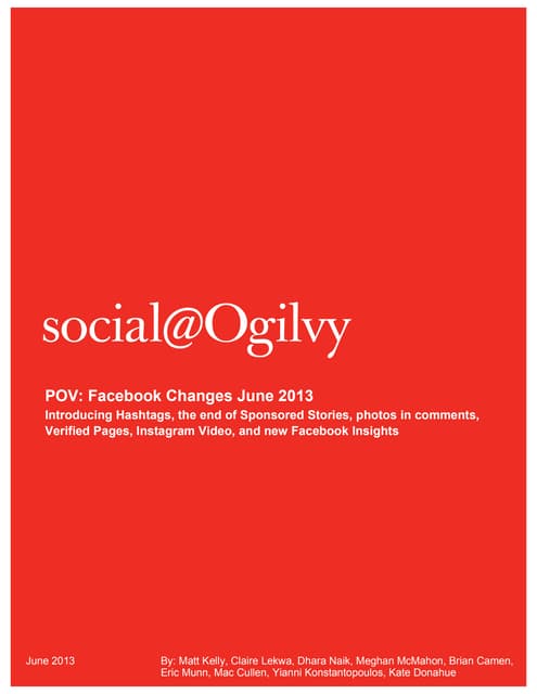 Facebook Changes: June 2013