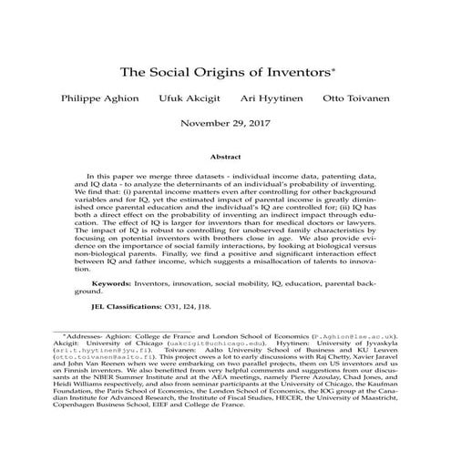 The Social Origins And Iq Of Inventors – NTIKL