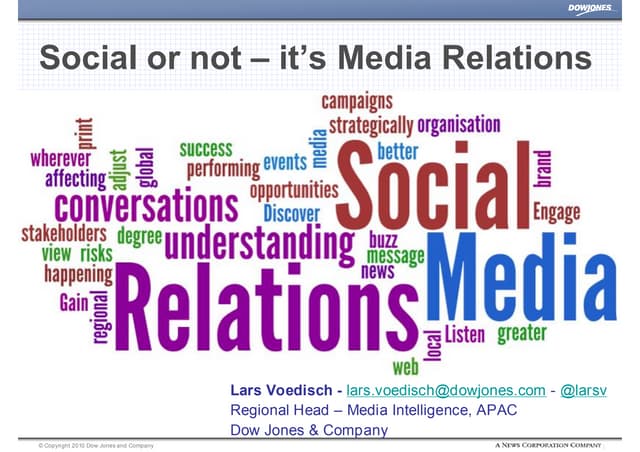 Social Or Not - Its Media Relations, Dow Jones 2010, Lars Voedisch