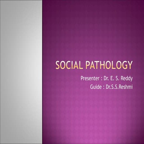 Social pathology seminar