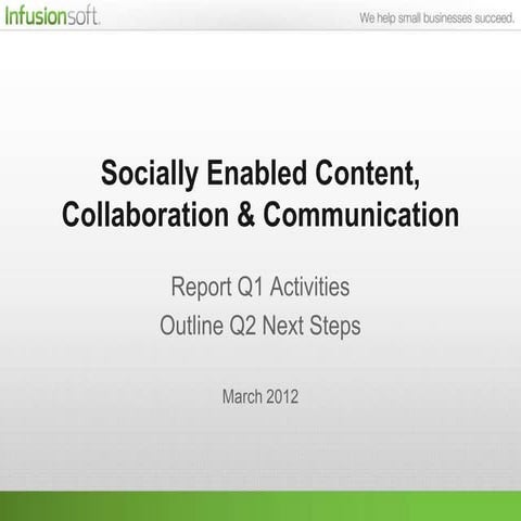 Infusionsoft Socially Enabled Internal Communication Proposal