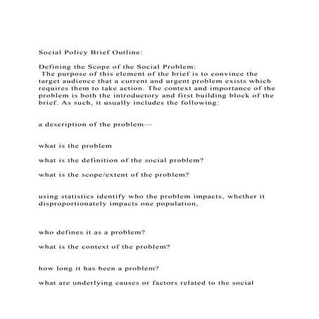 Social Policy Brief OutlineDefining the Scope of the Social.docx