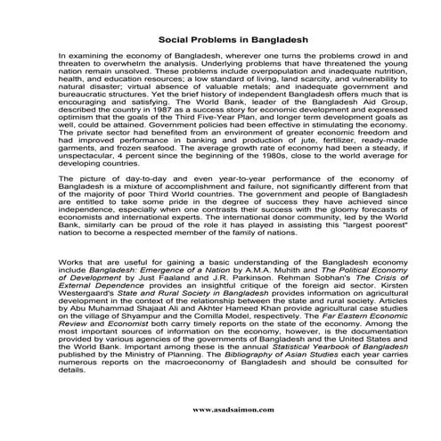 Social problems in bangladesh