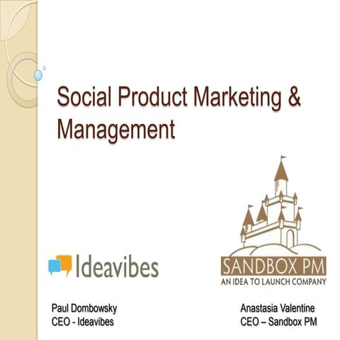 Social Product Management Presentation - TPMA - Jan31/12