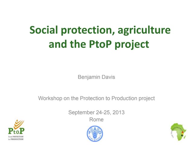 Social protection, agriculture and the From Protection to Production project