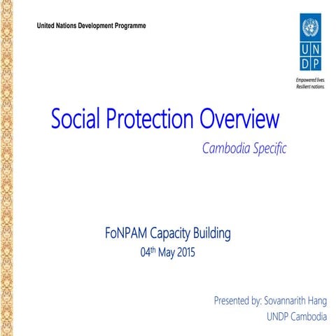 Social protection overview cambodia specific eng | PPTX