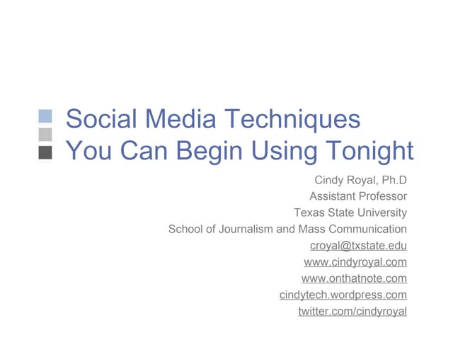 Social Media Techniques