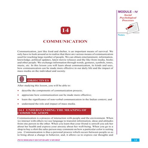 Social psychological processes   communication