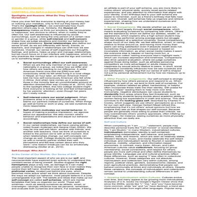 SOCIAL PSYCHOLOGY_ CHAPTER 2.pdf- the self in a social world | PDF