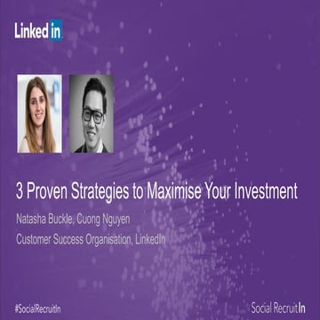 Social RecruitIn 2015  l  3 proven strategies to maximise your investment