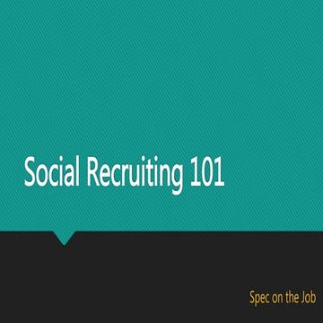 Social recruiting 101