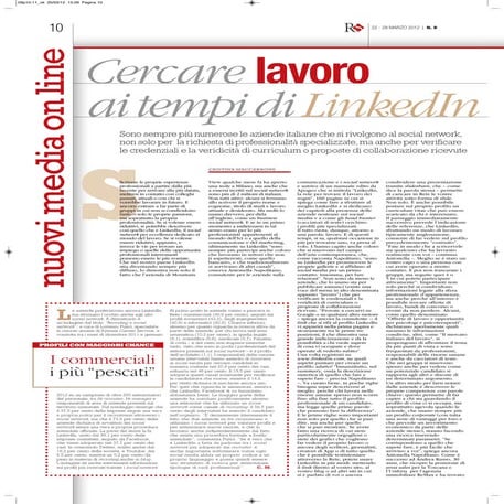 Social recruiting; articolo Rassegna Stampa