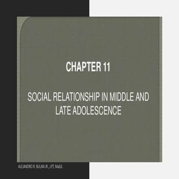 Social relationships in middle and late adolescence 