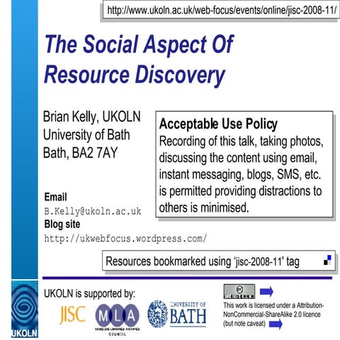 The Social Aspect Of Resource Discovery