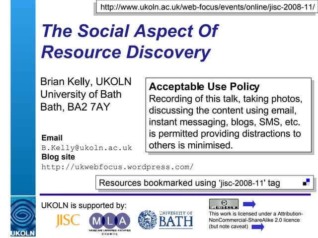 The Social Aspect Of Resource Discovery