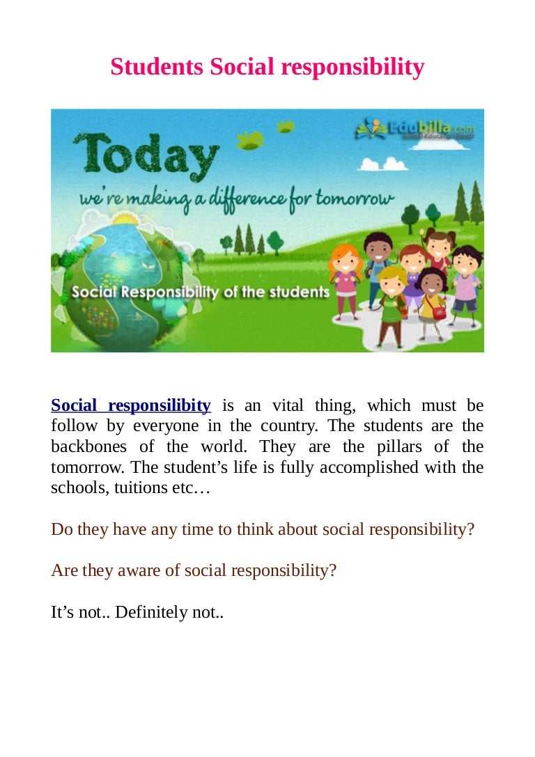 responsibility of student in society essay