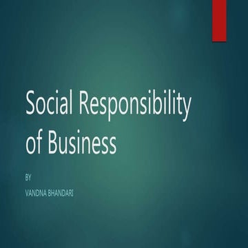 Social responsibility of business