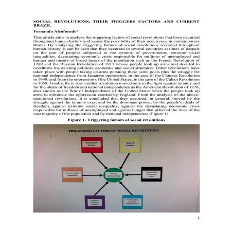 SOCIAL REVOLUTIONS, THEIR TRIGGERS FACTORS AND CURRENT BRAZIL