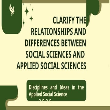 Defining social sciences and applied social sciences | PDF