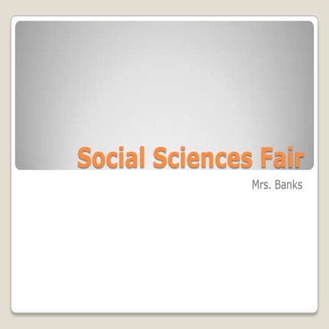 Social sciences fair